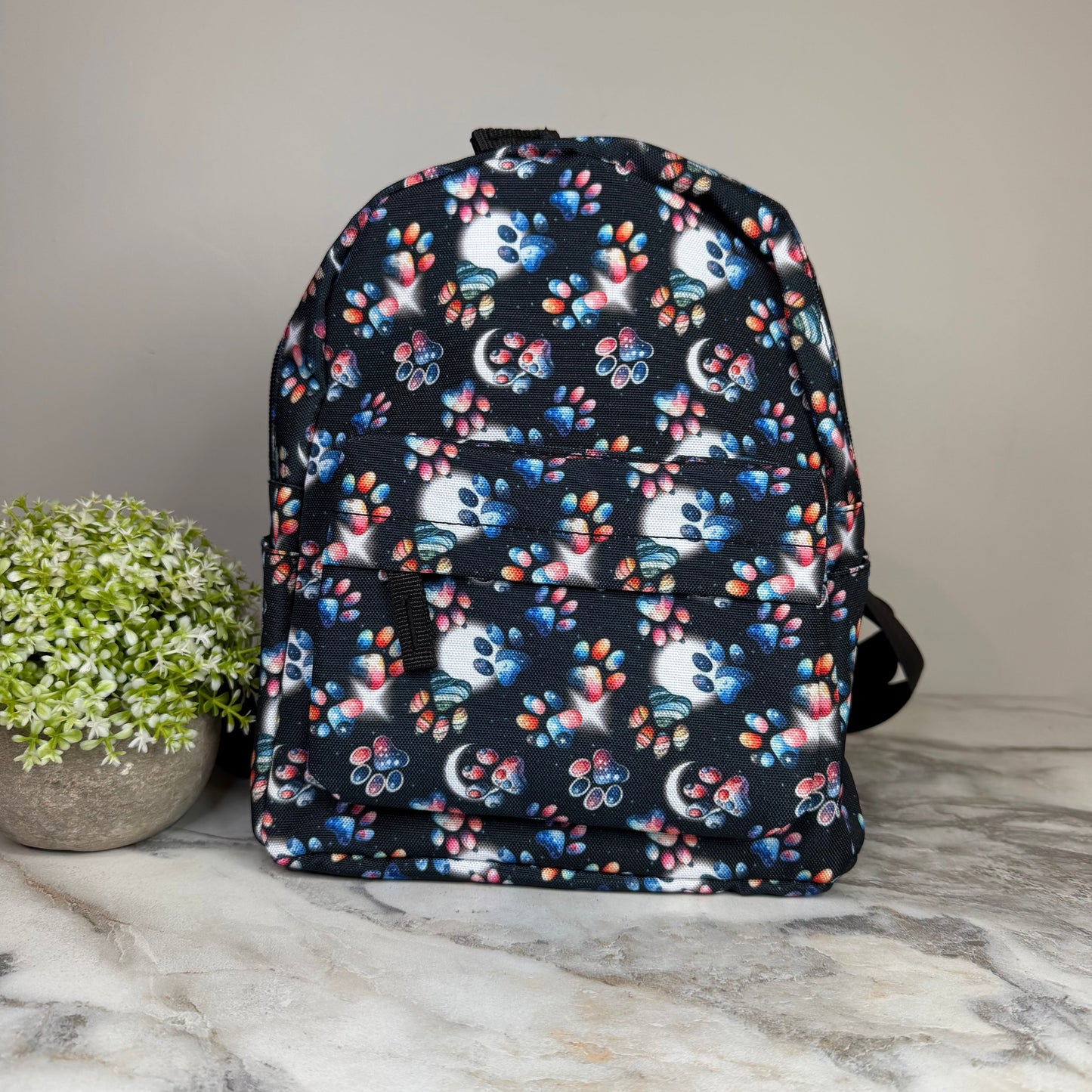 Mini Backpack - Dog Paw Galaxy Moon