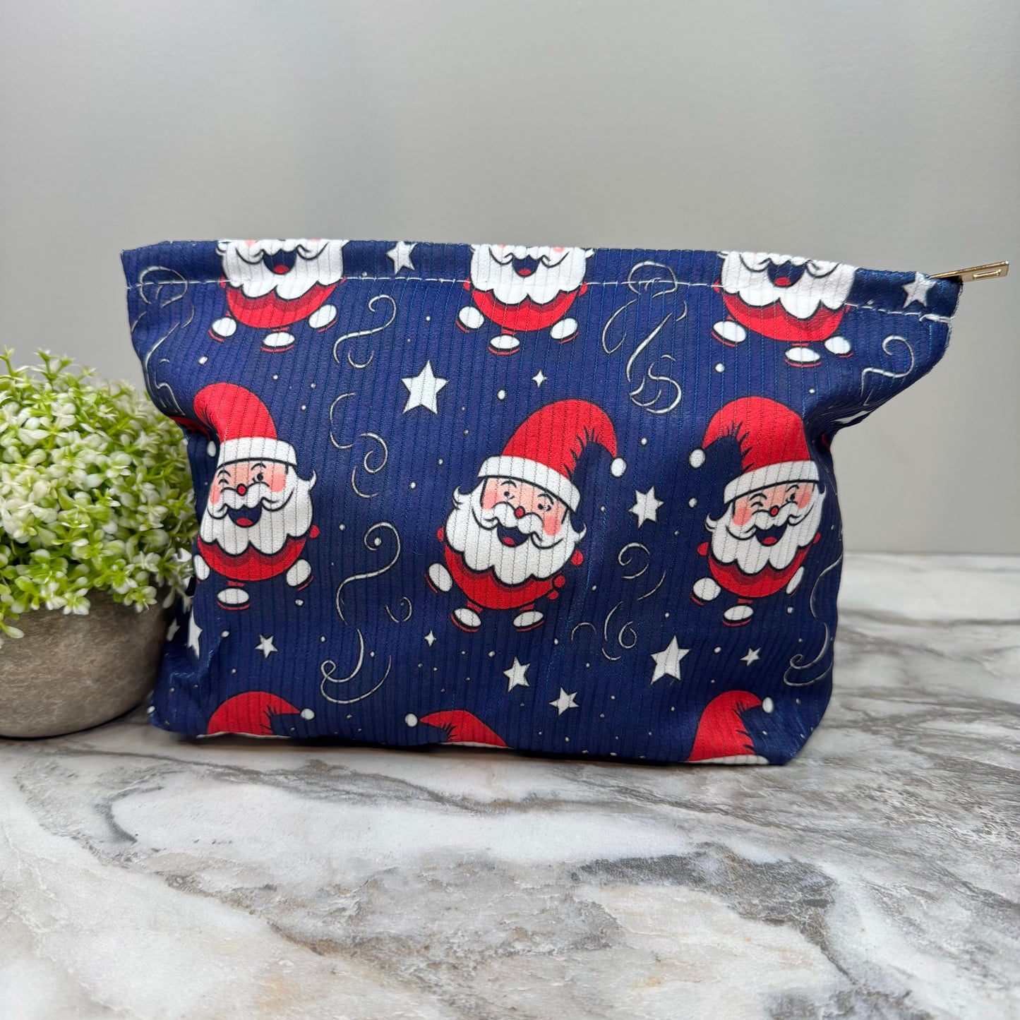 Corduroy Zip Pouch - Christmas