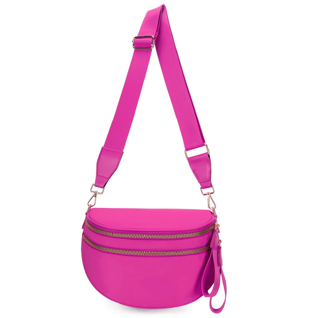 The Roni Nylon Crossbody - Solid Hot Pink