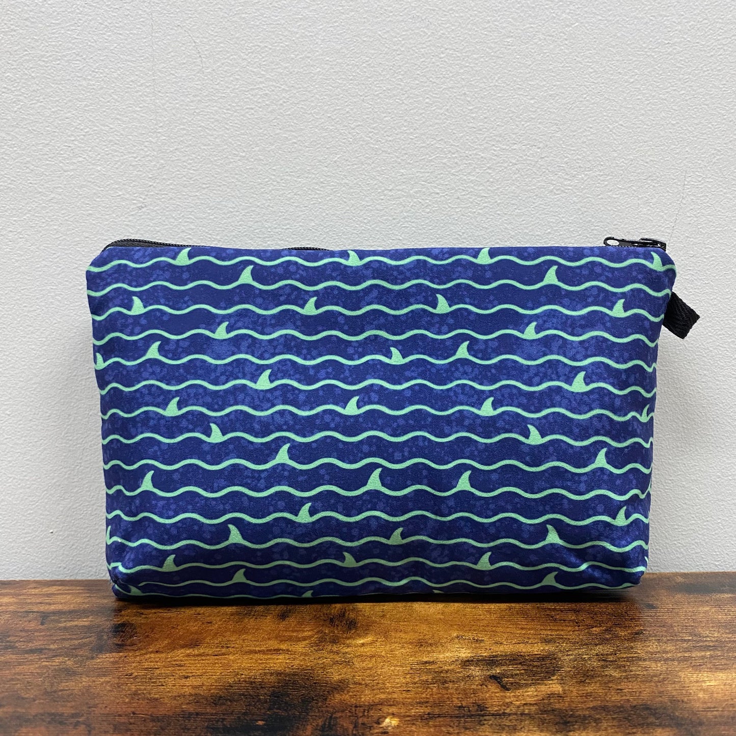 Pouch - Shark Waves Green Blue