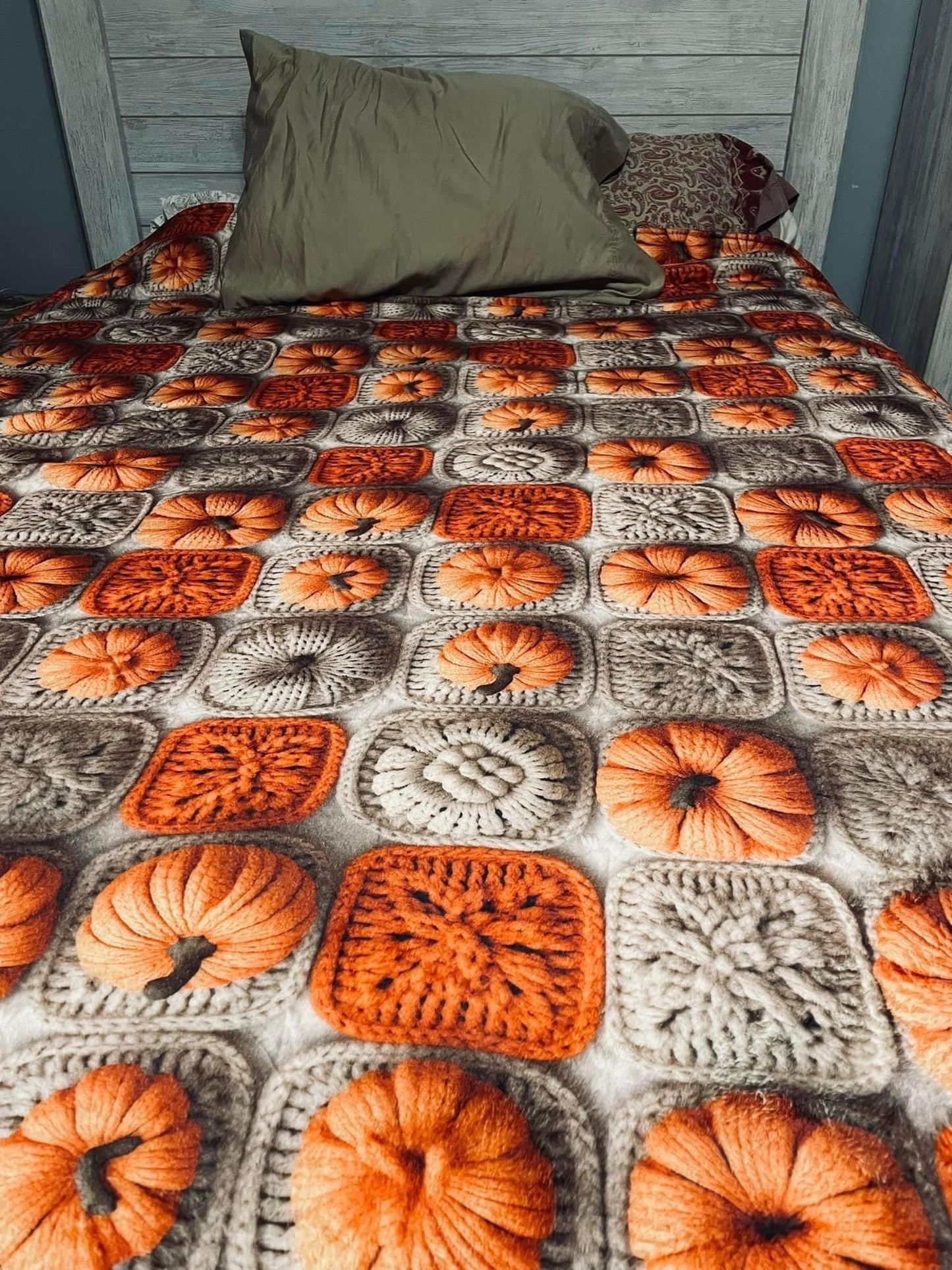 Blanket - Halloween - Knit Pumpkins