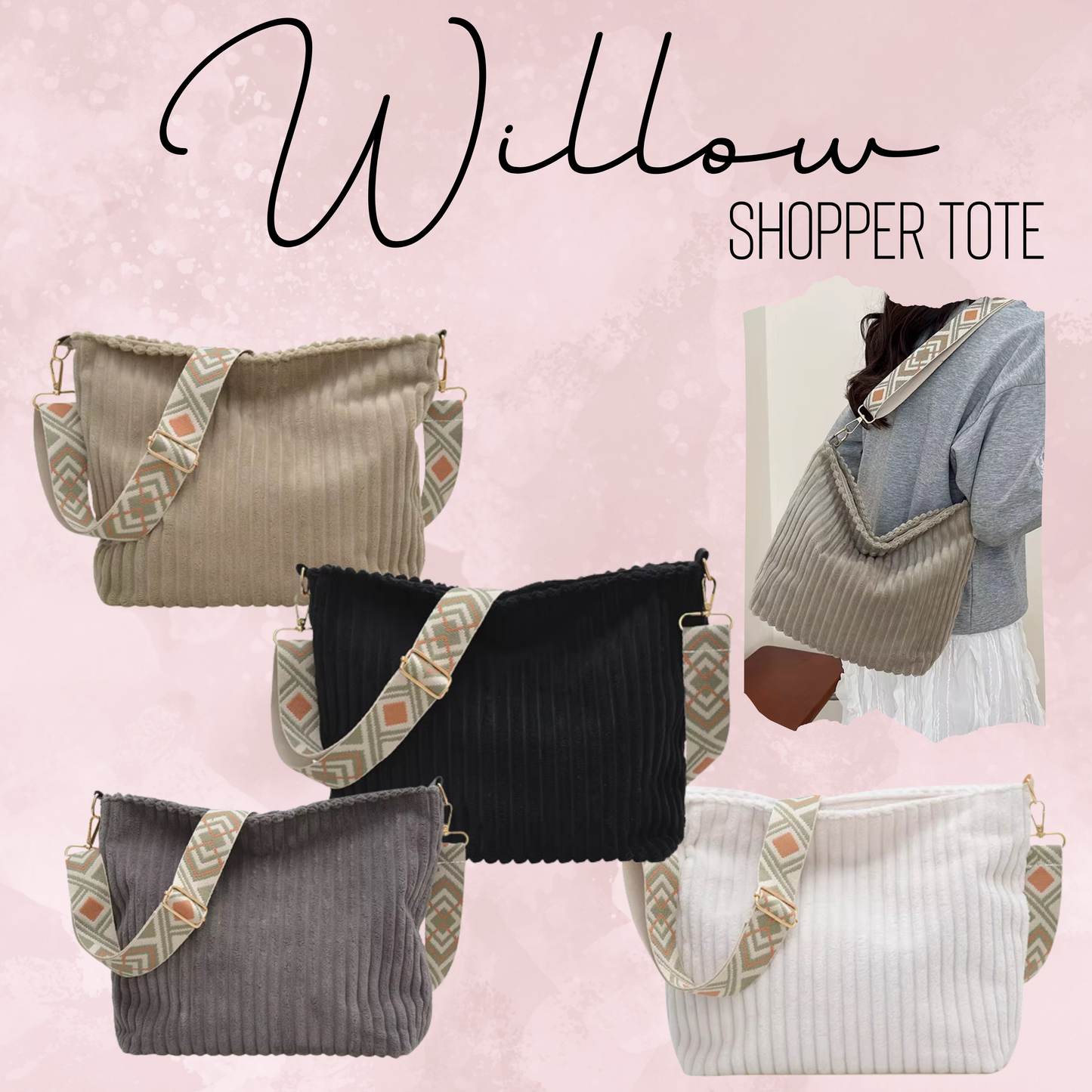 Willow - Corduroy Shopper Purse