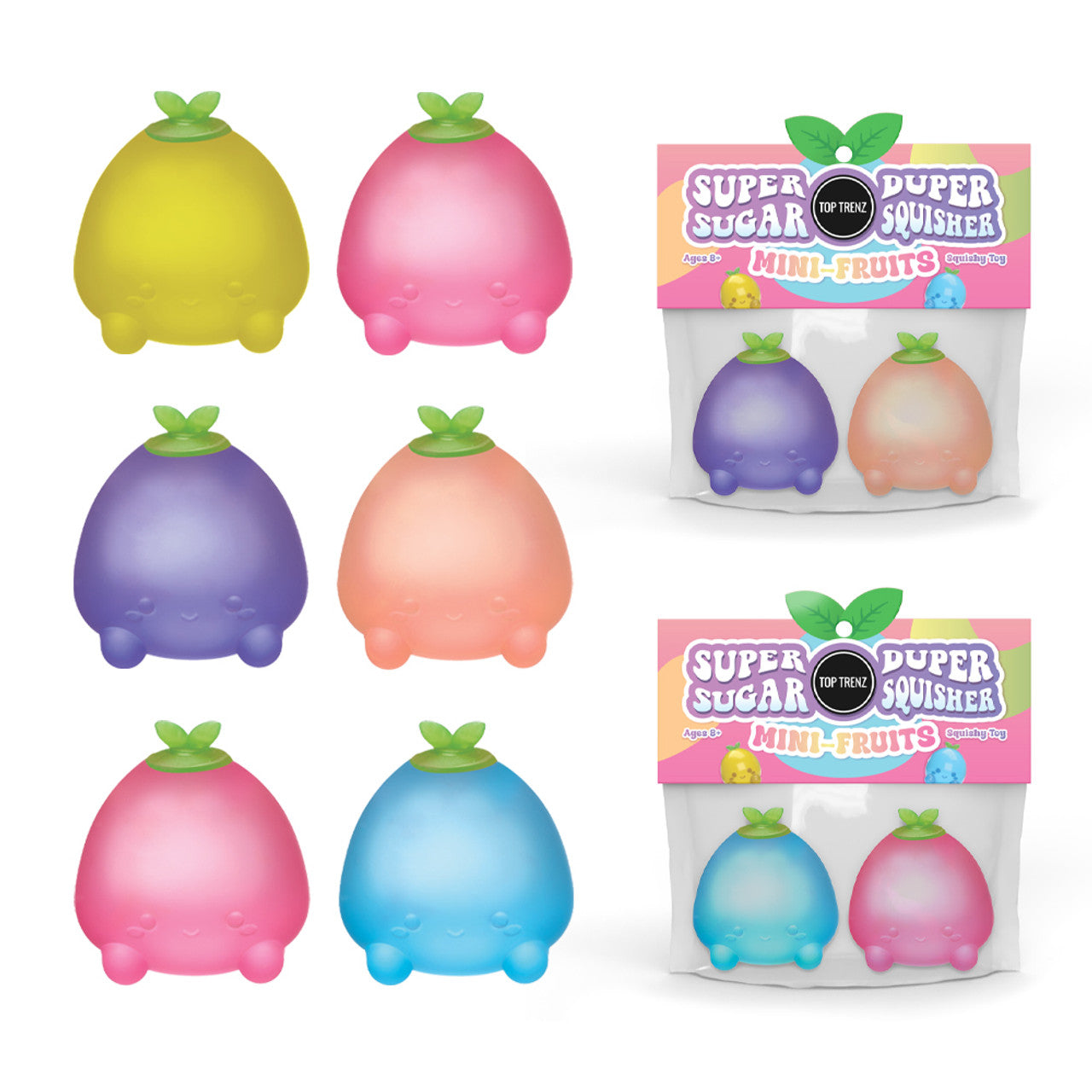 Super Duper Sugar Squisher Toy - Mini Fruits 2 Pack