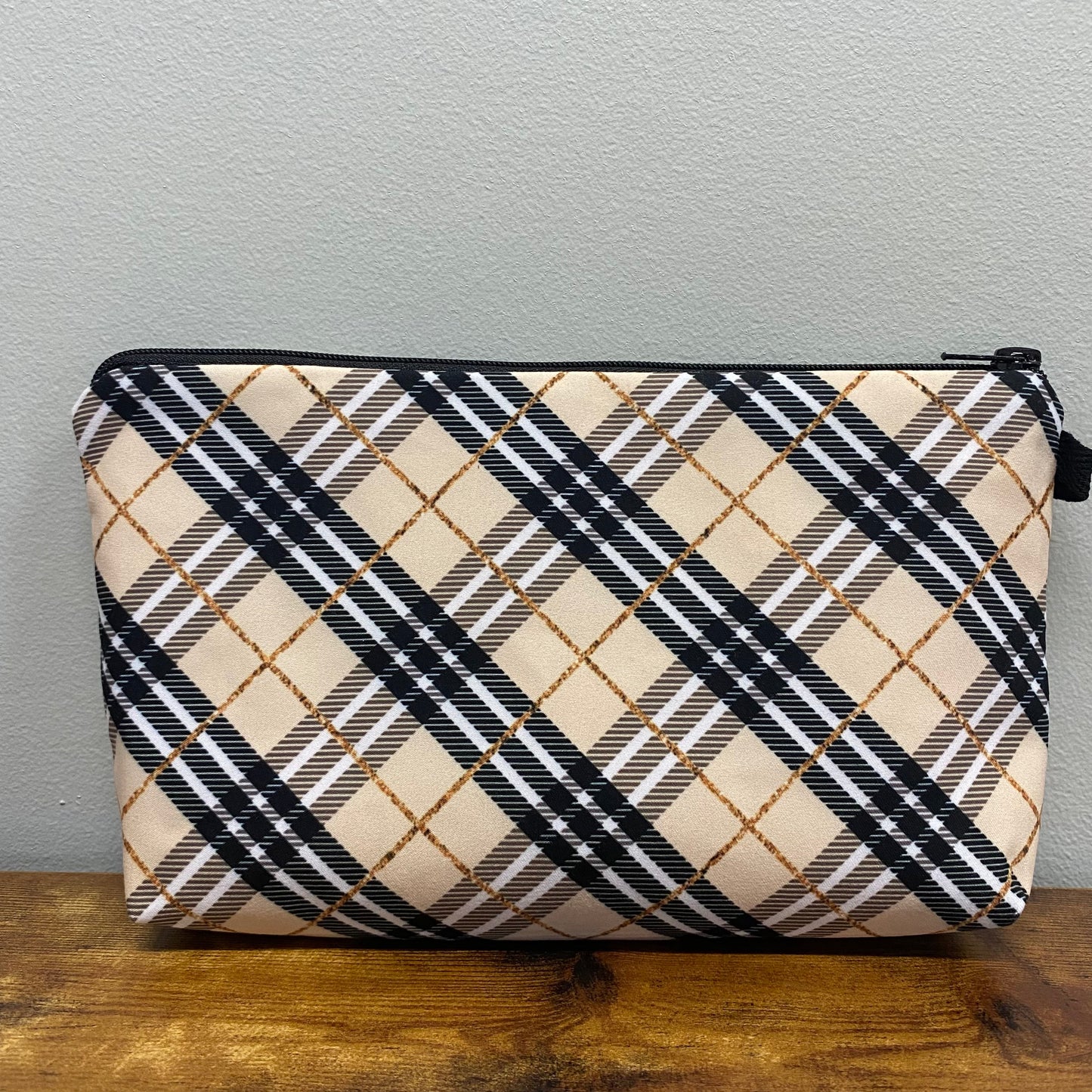 Pouch - Plaid Tan & Gold