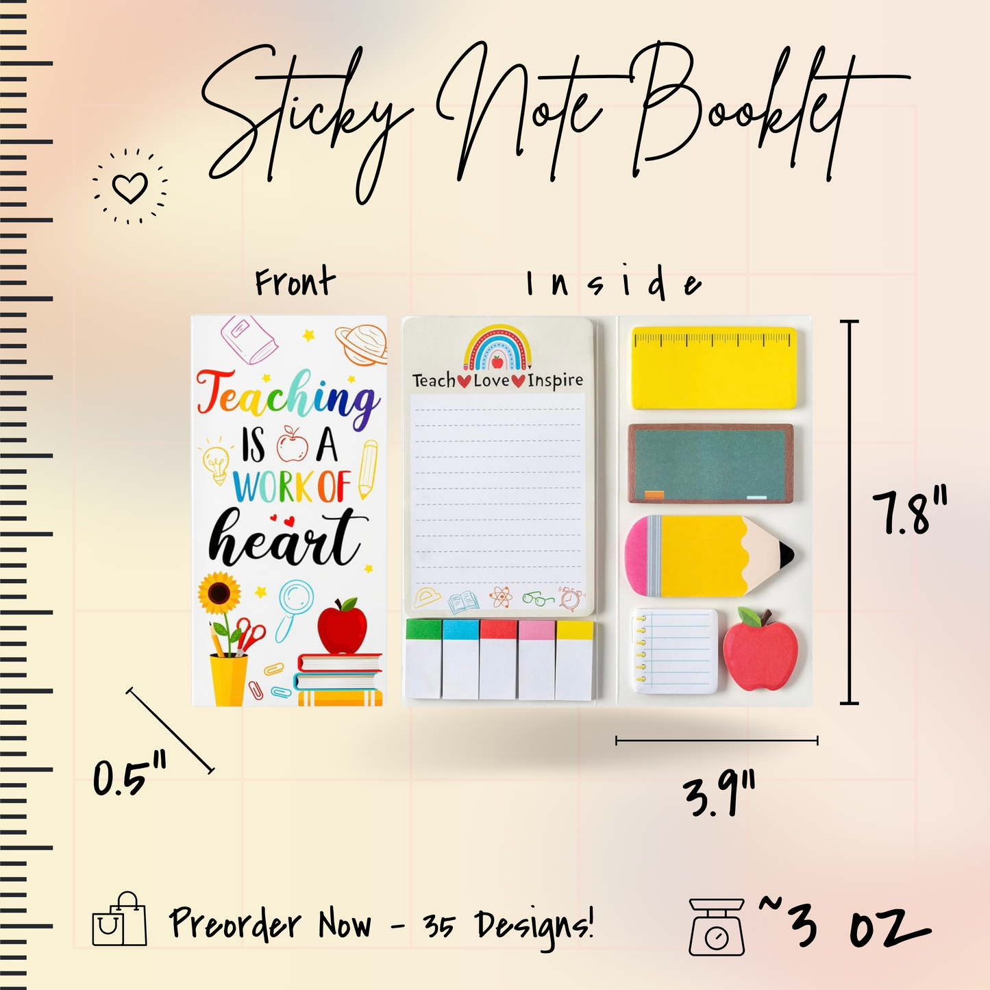 Sticky Note Booklet Set - Coffee